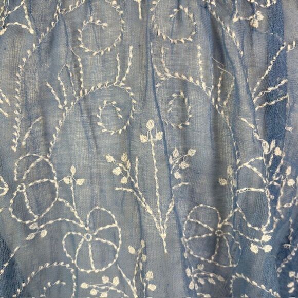 NWT Love Sam Blue Sail Embroidered and Crocheted Boho Top with Tassels Size Med - Picture 5 of 14